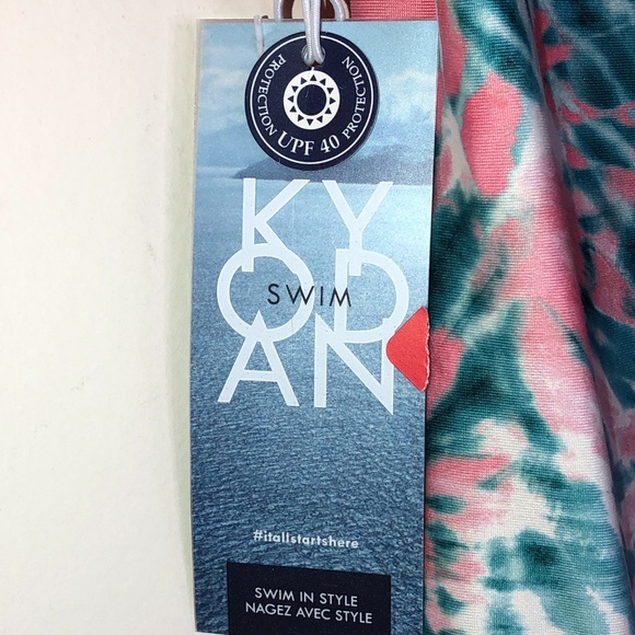 Kyodan Swim Tropical Tie Dye Printed Rash Guard Size Small - Picture 5 of 16